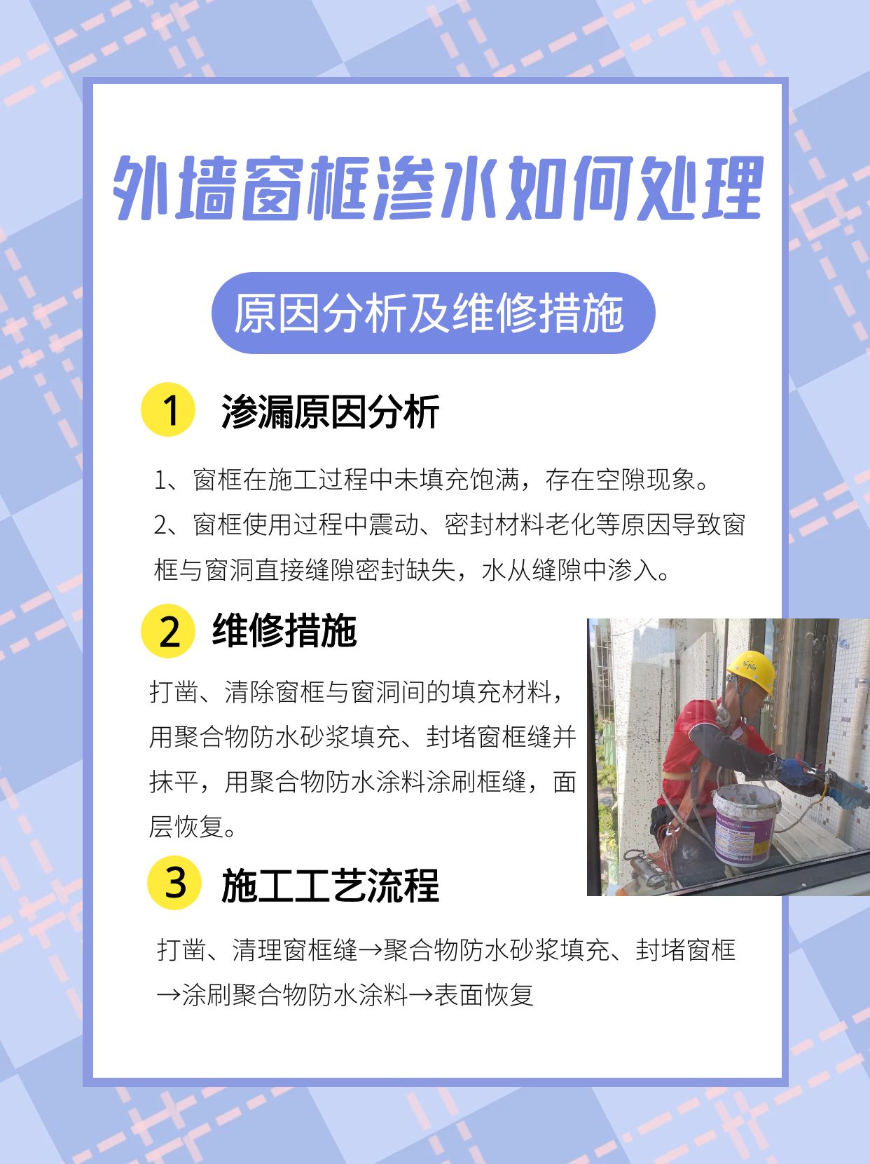 外墻窗框漏水怎么處理？